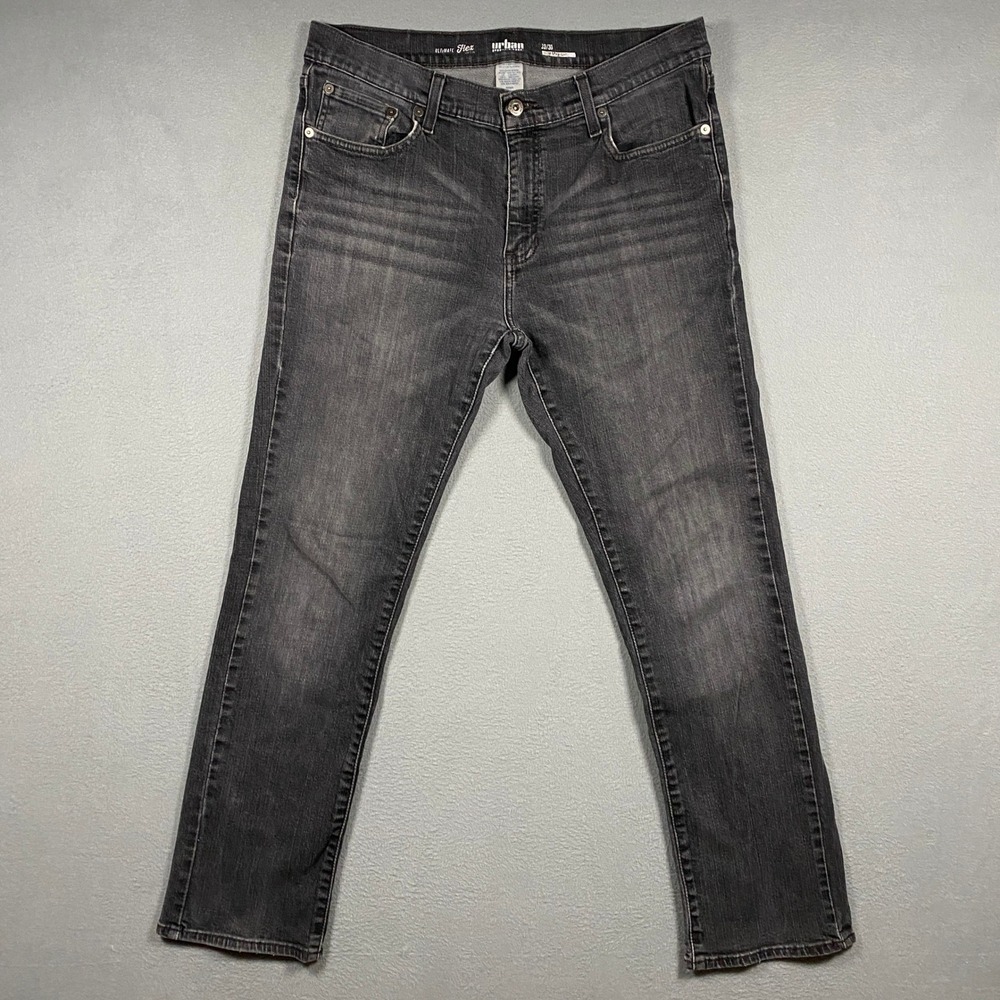 Urban Pipeline Slim Straight Jeans Mens 33x30 Black Ultimate Flex PF-7161
